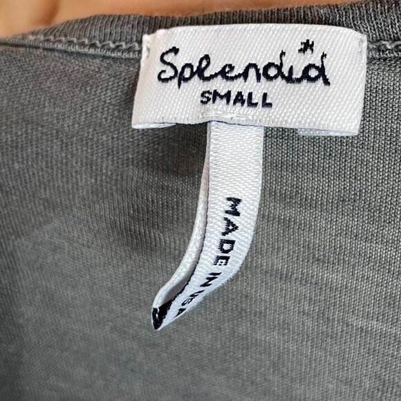 Splendid Dress Ruffle Mini Dropped Waist Sz Small Supima Cotton Gray Lightweight - Picture 3 of 10